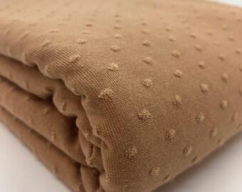 Swiss Dot Knit - Chocolate Mousse - Fabric By the Yard