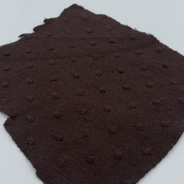 Swiss Dot Knit - Dark Brown - Fabric by the Yard