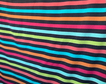 Lite Brite Stripes - Rib Knit Fabric - By the Yard