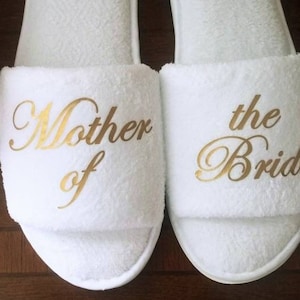 Bridal Party Slippers: Mother of Bride, Bridesmaid, Bride - Size 8-10