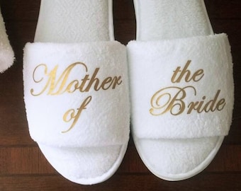 Mother of the Bride - Bridesmaid Slippers - Bride Slippers - Bridal Party Slippers - Bachelorette Party - Mother of the Groom