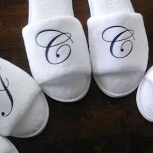 Personalized Slippers- Monogrammed Slippers - Custom Slippers - Bridesmaid Gift - Slippers - Girls Trip Gift - with Bridesmaid Initials