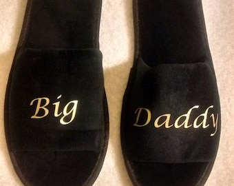 Slippers - Personalized Slippers - Slippers for him - Grooms Men Slippers - Husband - Big Daddy
