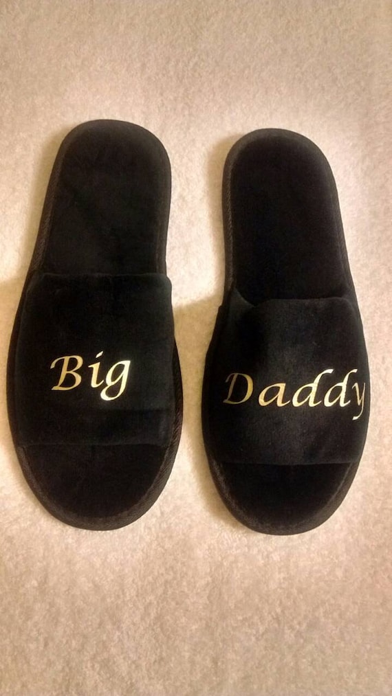 Slippers - Personalized Slippers - Slippers for him - Grooms Men Slippers - Husband - Big Daddy