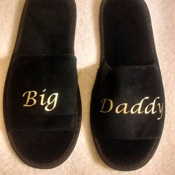 Slippers - Personalized Slippers - Slippers for him - Grooms Men Slippers - Husband - Big Daddy