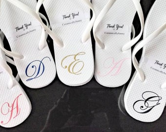 Monogrammed Flip Flops: Personalized Bridesmaid Slippers