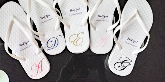 Monogrammed Flip Flops - Bridesmaid Slippers - Bridesmaid Flip Flops - Bridesmaid Gifts - Personalized Flip Flops -