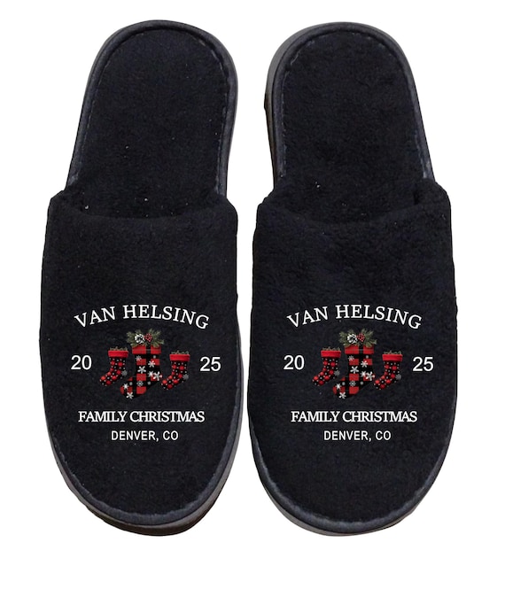 Personalized Christmas Family Slippers: Matching Winter Pajama Shoes