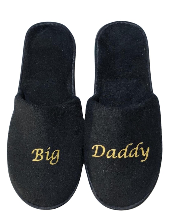 Slippers - Personalized Slippers - Slippers for him - Grooms Men Slippers - Husband - Big Daddy