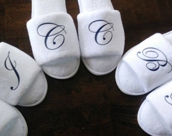Personalized Slippers- Monogrammed Slippers - Custom Slippers - Bridesmaid Gift - Slippers - Girls Trip Gift - with Bridesmaid Initials