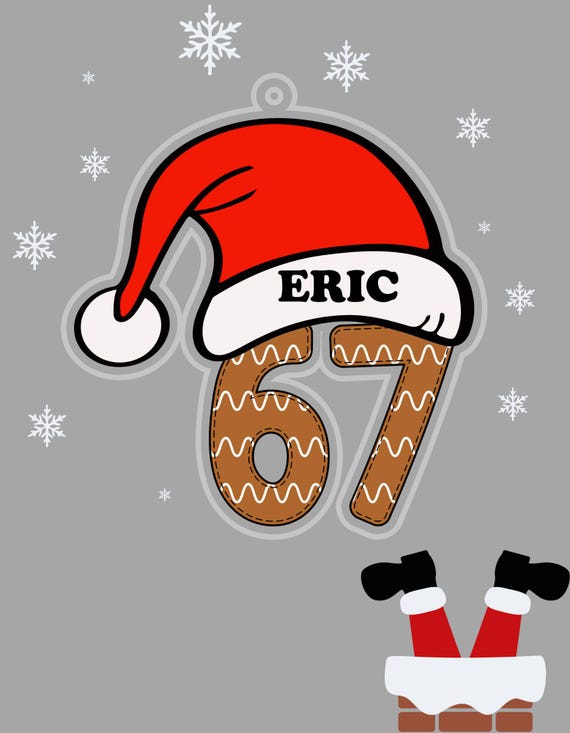 Personalized 67 Christmas Ornament: Laser Cut Acrylic Funny Keepsake