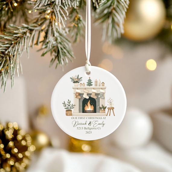 First Home, Christmas Ornament, Gift, Family Keepsake, Custom Names, New Home Ornament