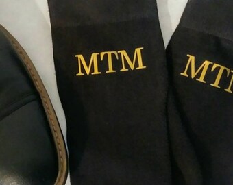 Groomsmen Socks - Monogrammed Socks - Wedding Party - Black casual socks! Customizable! Great for photos! Black, Grey, Burgundy, Beige, Navy