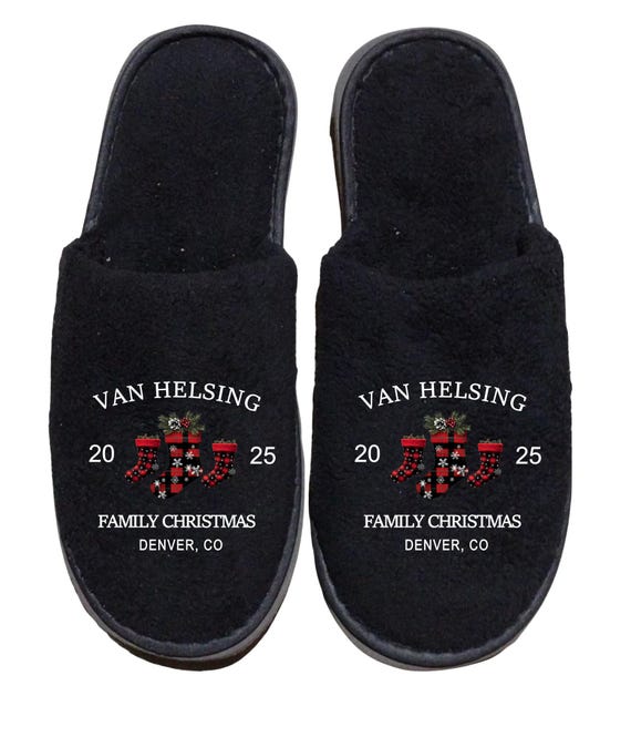 Personalized Christmas Family Slippers: Matching Winter Pajama Shoes