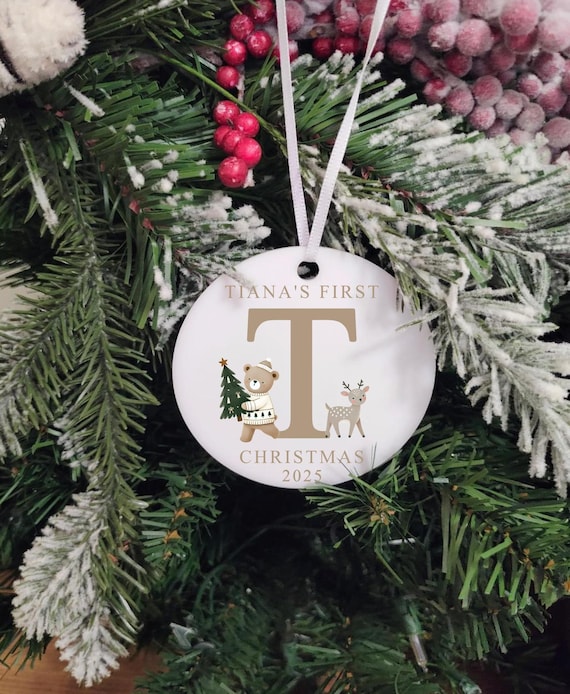First Christmas for baby, Christmas Ornament, Gift, Laser Cut, Family Keepsake, Custom Names, Kids Ornament