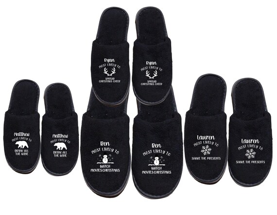 Christmas Slippers - Most Likely To Fun Christmas Family Slippers - Winter Slippers - Snowman