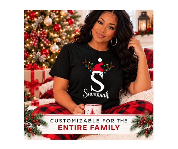 Personalized Christmas Shirts, Matching Family Pajamas Shirts 2026 Custom Names