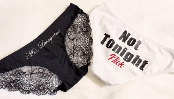 Personalized Bridal Shower Gift Bachelorette Party Not Tonight® Underwear  Bachelorette Gift for Bride 2 Pairs Included 