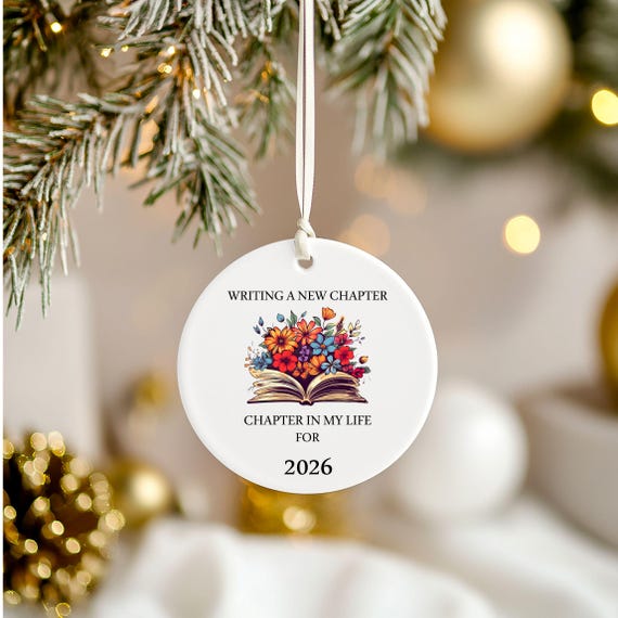 Book Ornament - New Chapter in Life - Starting Over - Positive Quotes - Positive Energy - Gift Box included
