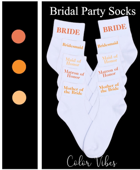Bridesmaid Gifts - Socks - Wedding socks - Bride - Bridal Shower Gift - Wedding Party- Mother of the Bride