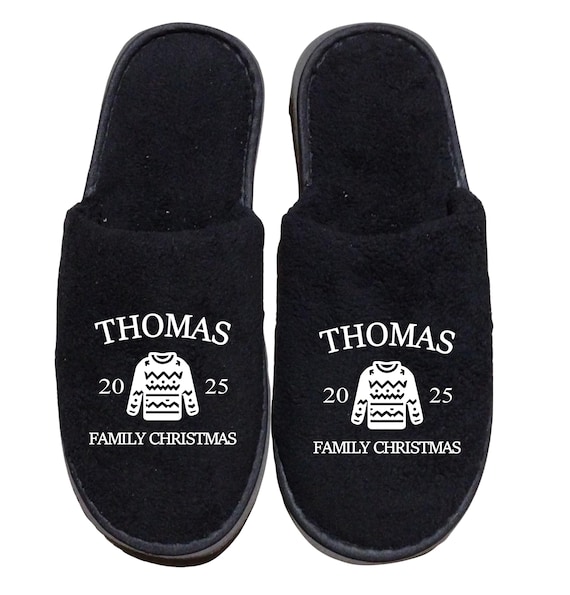 Personalized Christmas Family Slippers: Matching Winter Pajama Shoes, Snowman, Snowglobe, Snowflake, and etc