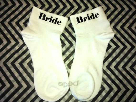 Wedding socks - Bride socks - Weddings - Bride - Bridal Shower Gift - Wedding Party- Multiple Color Font Available.