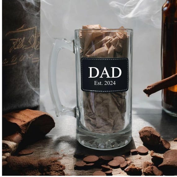 First Time Dad Beer Mug for Father's Day, Groomsman Gift, Best Man Mug, Custom Groomsmen Gifts, Father's Day Gift,