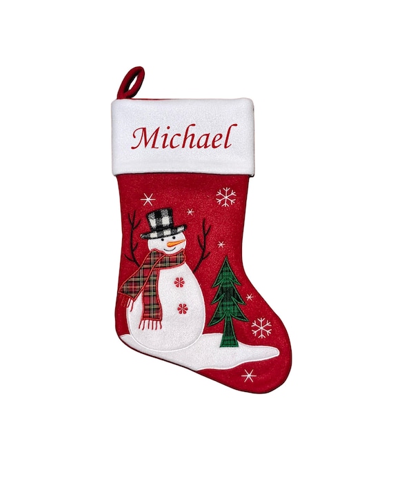 Personalized Snowman Christmas Stocking: Also available is a Deer, Santa, and a Penguin