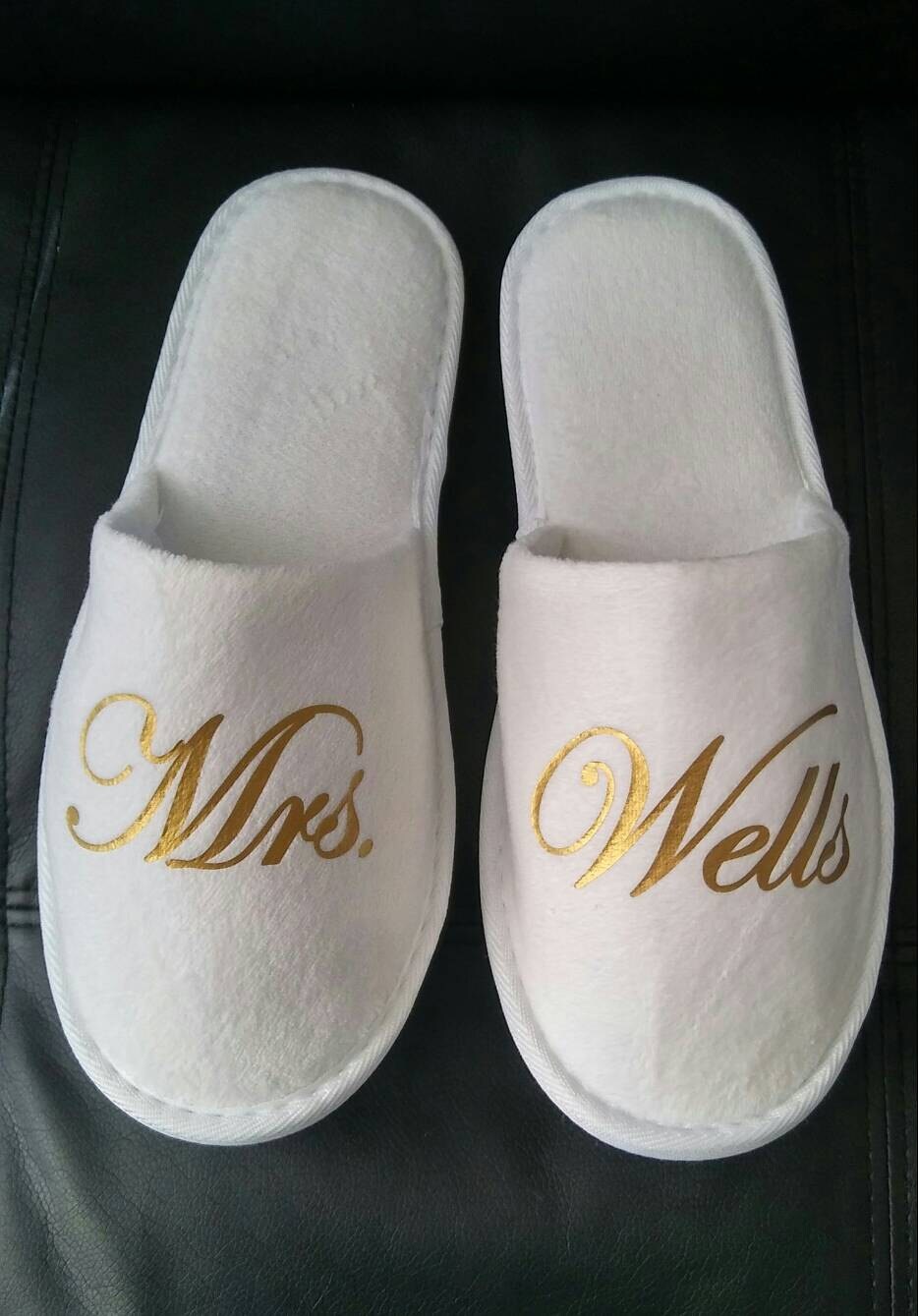 personalized bridal slippers