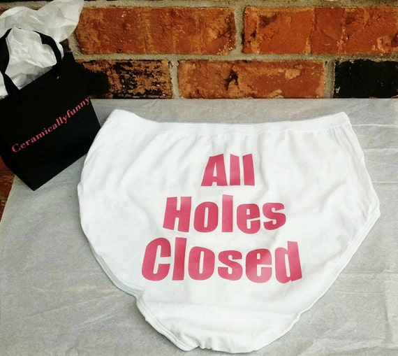 Bachelorette Gift Panties - Funny Underwear - Bachelorette Party - Perfect Gag Gift! All Holes Closed Panties - Font colors changeable -AHC