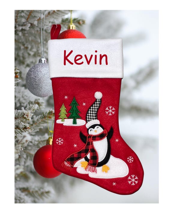 Personalized Penguin Christmas Stocking