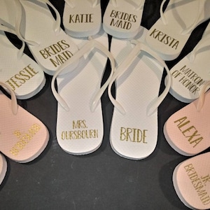 Bridesmaids flip flops for best sale weddings