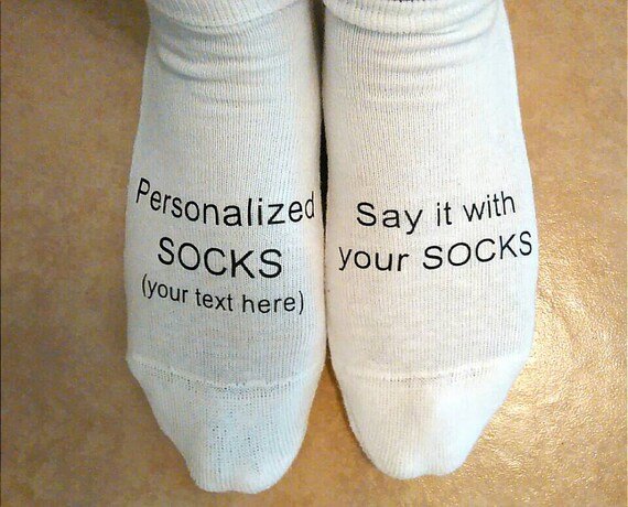 Personalized Socks - custom socks - Custom Name and Phrases - Sports - Birthday -Bridesmaid Gifts
