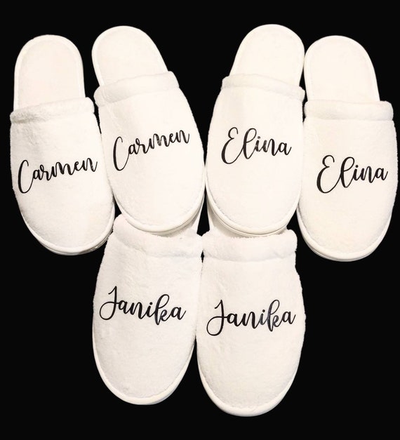 Personalized Bridesmaid Slippers Bridesmaid Gifts Bridal Party Slippers Personalized Gifts Wedding Slippers Girl's Trip Bridesmaid Box