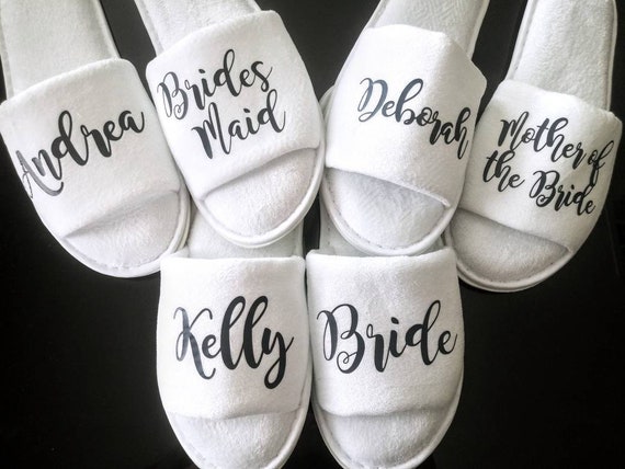black bridesmaid slippers