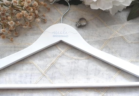 Hangers Personalized; Custom Wooden Hangers; Hanger for Wedding Dress; Bridesmaid ENGRAVED Gift