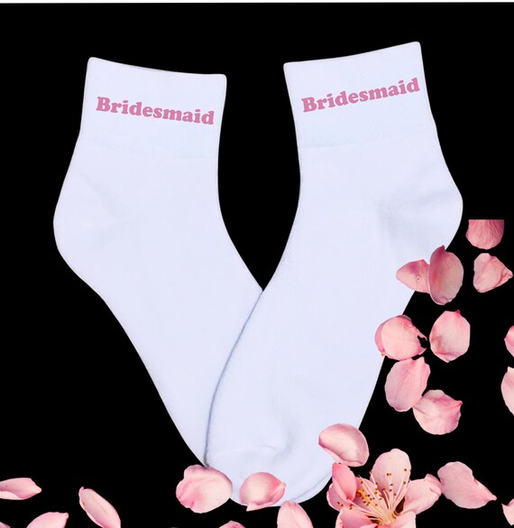 Bridesmaid Socks - Wedding socks - Bride socks - Weddings - Bride - Bridal Shower Gift - Wedding Party- Different Font Colors Available