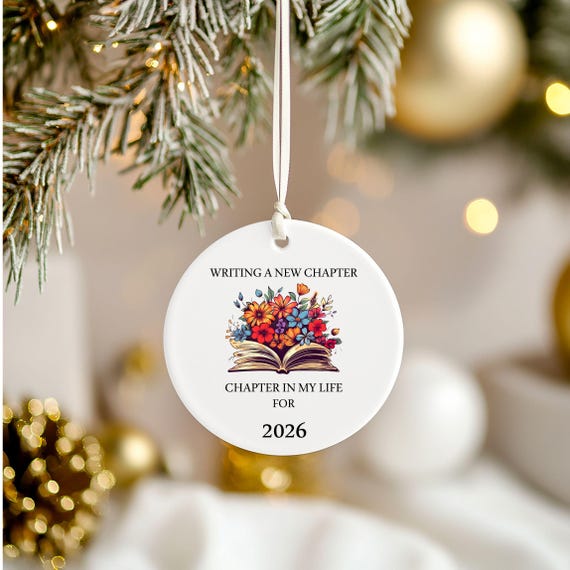 Book Ornament - New Chapter in Life - Starting Over - Positive Quotes - Positive Energy - Gift Box included