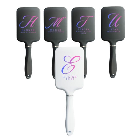 Personalized Hair Brushes for Bridesmaids, Wedding Guest Favors, Bachelorette Parties, and More