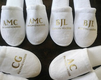 Personalized Bridesmaid Slippers: Monogrammed Wedding Party Gifts