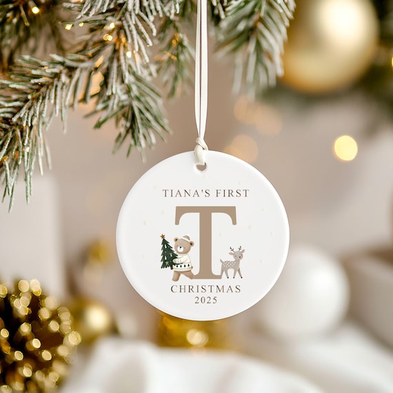 First Christmas for baby, Christmas Ornament, Family Keepsake, Custom Names, Kids Ornament