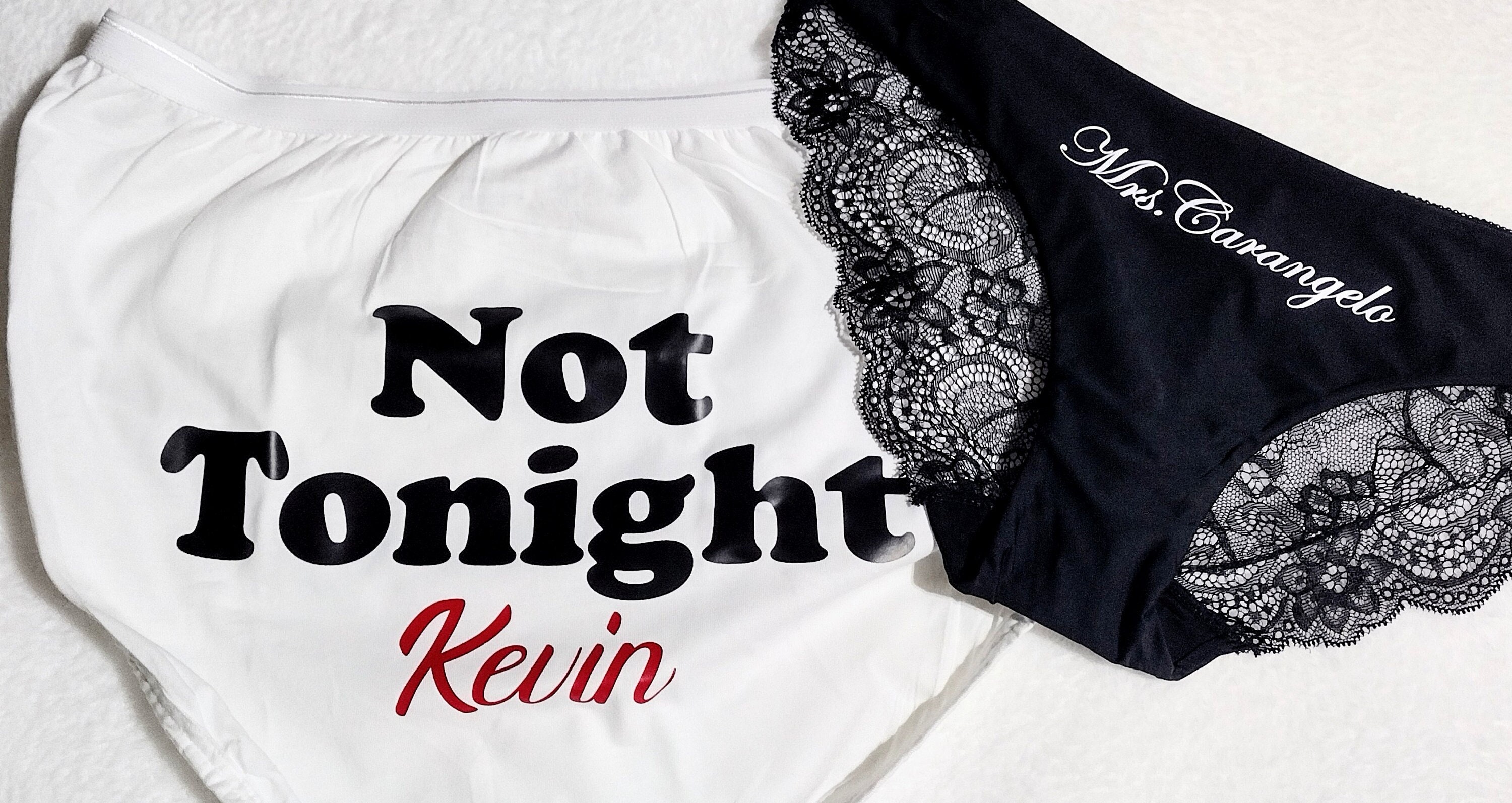 Personalized Bridal Shower Gift 2 Piece Set - Bachelorette Party - Not  Tonight® Underwear - Bachelorette Gift for Bride