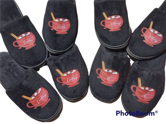 Hot Cocoa Personalized Slippers -Christmas Gifts - Slippers - Customized slippers - Corporate Gifts - Family Christmas Slippers