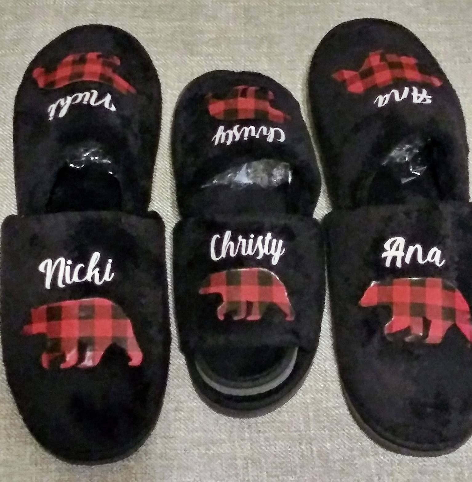 Christmas Slippers to match your Christmas Pajama sets for Etsy