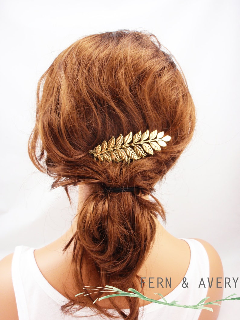 Rose Gold Grecian Leaf Hair Comb. Rose Gold Leaf Hair Clip. Etsy UK