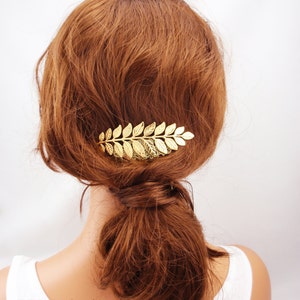 Choose silver, gold, rose gold or navy grecian leaf hair comb. Elegant dainty bridal wedding hair. Rose gold woodland wedding hair. image 1