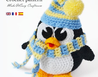 Penguin Amigurumi Crochet Pattern: Christmas Festive Decor (PDF)