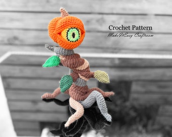 Crochet pattern Pumpkin tree Halloween decor Thanksgiving decorations One eyed pumpkin Crochet tree Creepy house decor