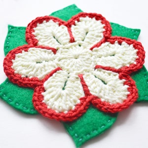 Flower Coaster Crochet Pattern Felt Floral Coaster Tea Party Table ...