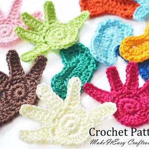 Baby gehaakte handafdruk Voetafdrukpatroon Baby shower decor Versiering Babyhanden Naai de applique Gehaakt cadeaukaartje Kaarten maken PDF-tutorial